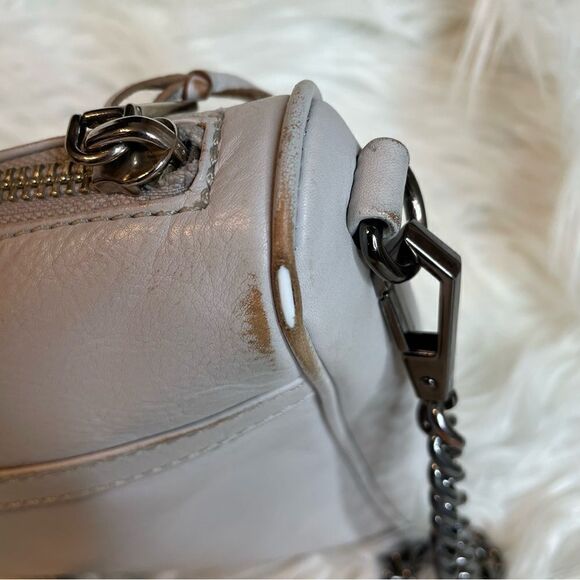 REBECCA MINKOFF Mini Mac Beige Leather Crossbody Shoulder Bag - Picture 14 of 14